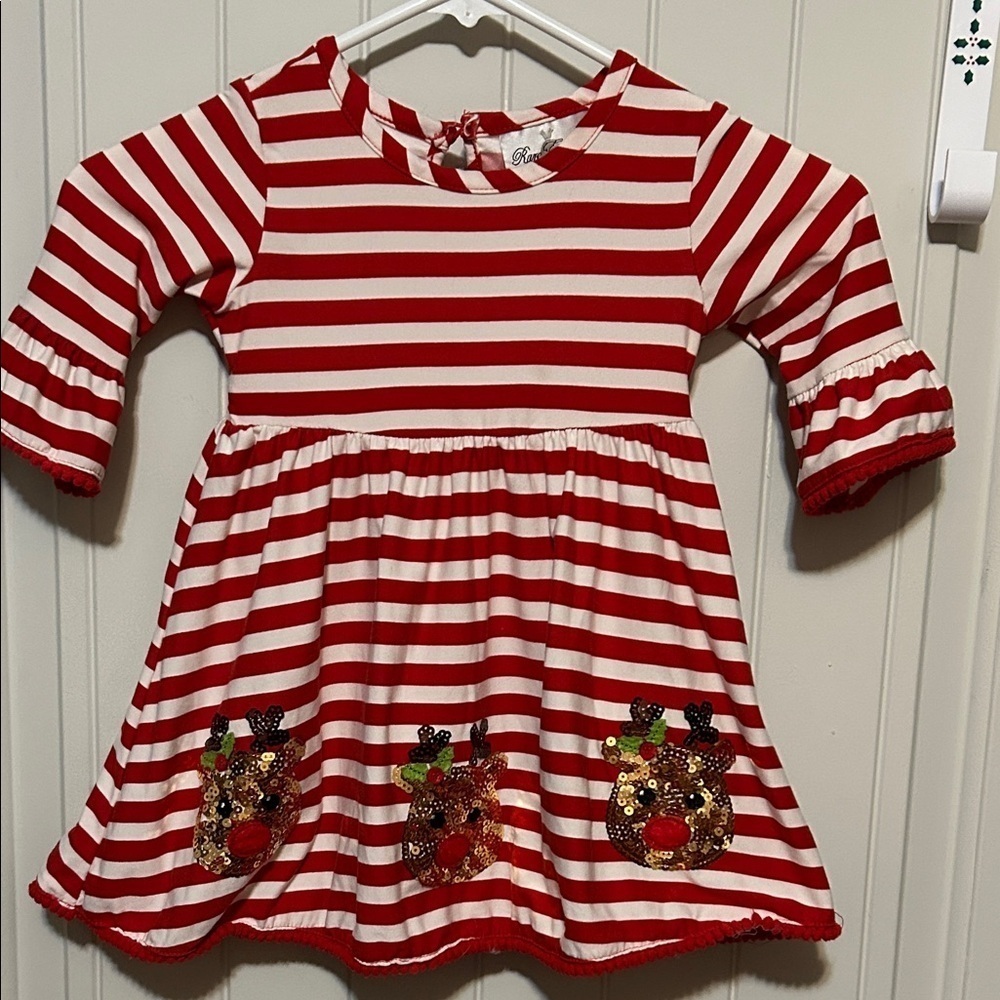 Rare Editions Red and White Striped Dress